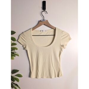 Gypsy & Jade Ribbed Yellow short sleeve Sz XS